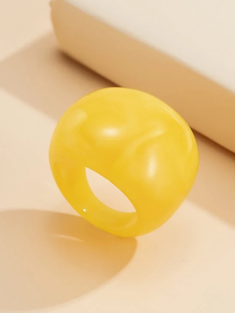 Bold Yellow Resin Acrylic Dome Ring